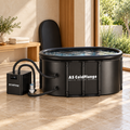 Cold Plunge Tub, 248 Gallon, 1 Horsepower, Heavy-Duty Ice Bath Tub for Athletes with Hot & Cold, Portable Inflatable Plunge Chiller with Water Treatment Kit, Immersion Therapy, Wifi (Black, 1 Set)