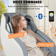 Blue Faux Leather Zero Gravity Recliner 3D Programmable Massage Chair