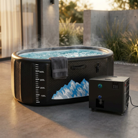 Cold Plunge Tub, 248 Gallon, 1 Horsepower, Heavy-Duty Ice Bath Tub for Athletes with Hot & Cold, Portable Inflatable Plunge Chiller with Water Treatment Kit, Immersion Therapy, Wifi (Black, 1 Set) — Studio Shot