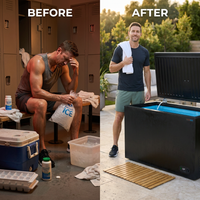 Cold Plunge Tub Engineered for Year-Round Recovery, Built-In Chiller, Ozone Sanitization, Weatherproof — Before & After
