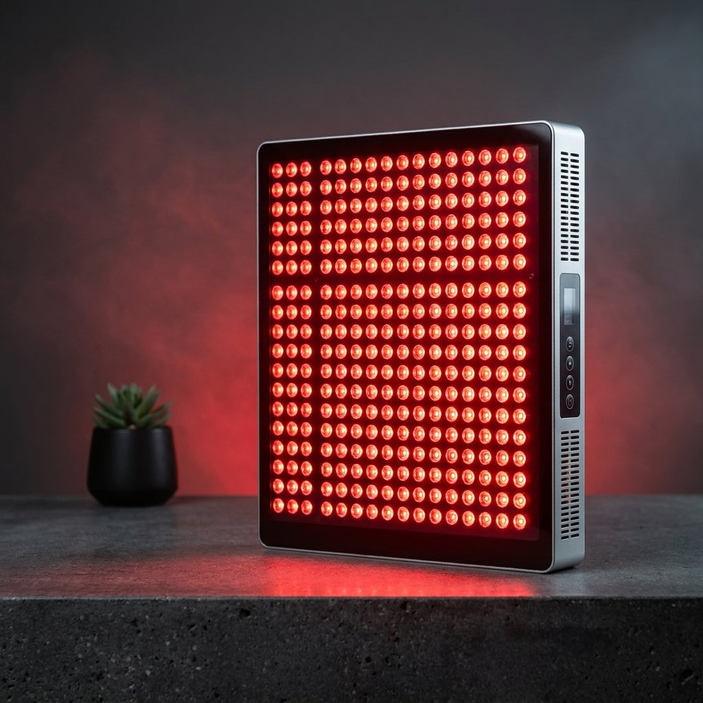 Red Light Therapy Panel, 4 Wavelengths Full Body Infrared Light Therapy, 300 Elite Grade Dual Chip Leds, FSA-HSA Red Light Device at Home, Ideal for Body, Face. Modular Design. — Studio Shot