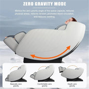 Blue Faux Leather Zero Gravity Recliner 3D Programmable Massage Chair